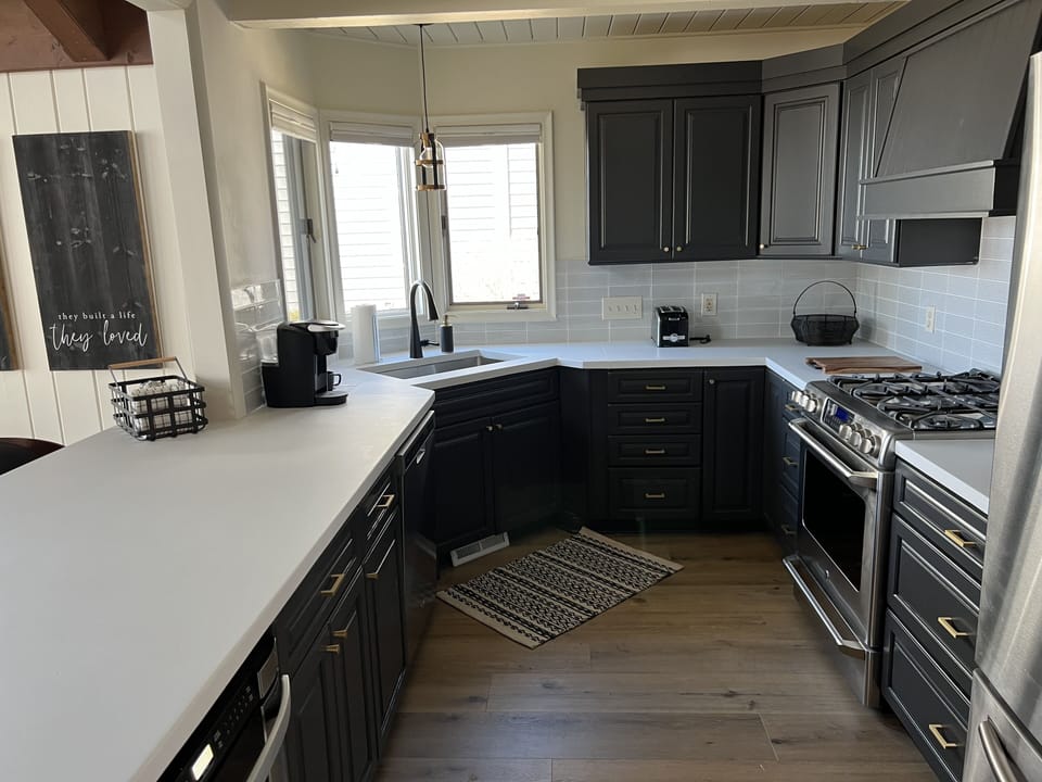 Beautiful newly remodeled kitchen with concrete countertops 