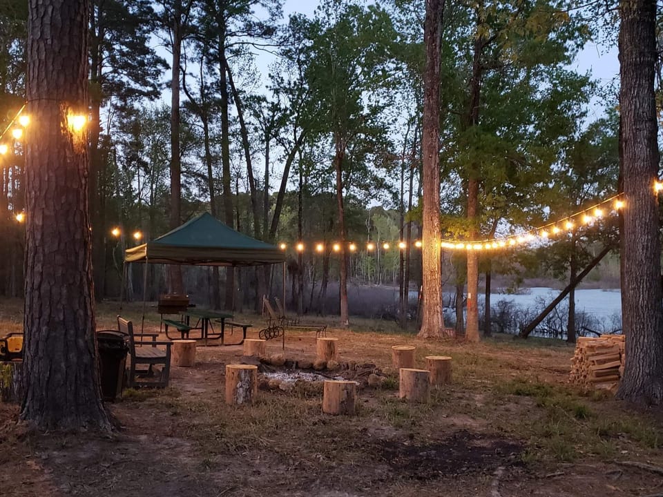 Enjoy the picnic area well into the night!