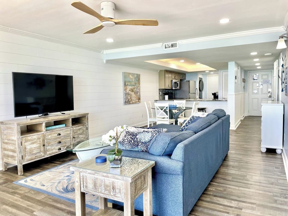 Living area with smart TV