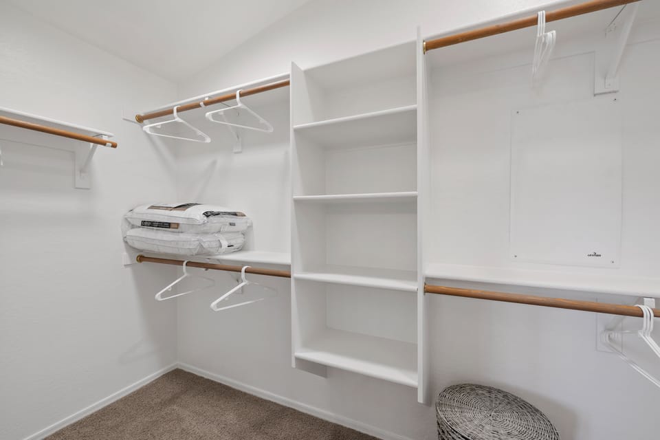 Walk-in closet in master suite