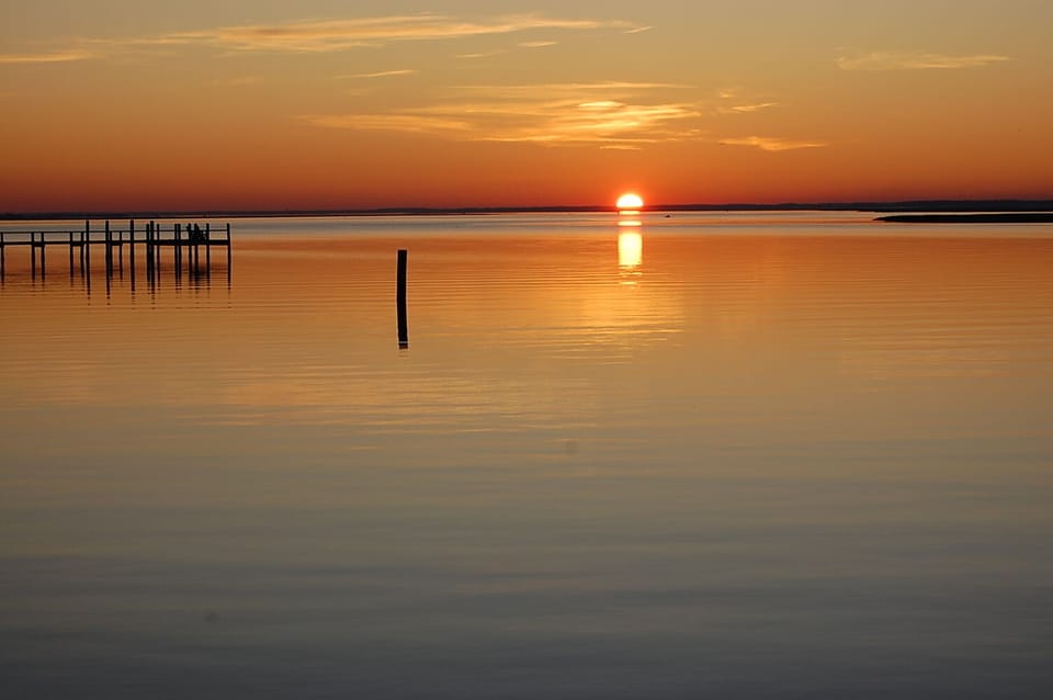 Sun disappearing from the horizon