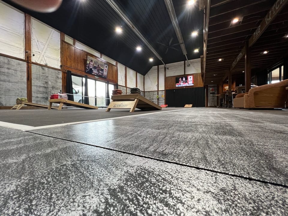 Nature's Ridge Pickleball Lodge & Spa Retreat  | Cornhole indoors or outside!