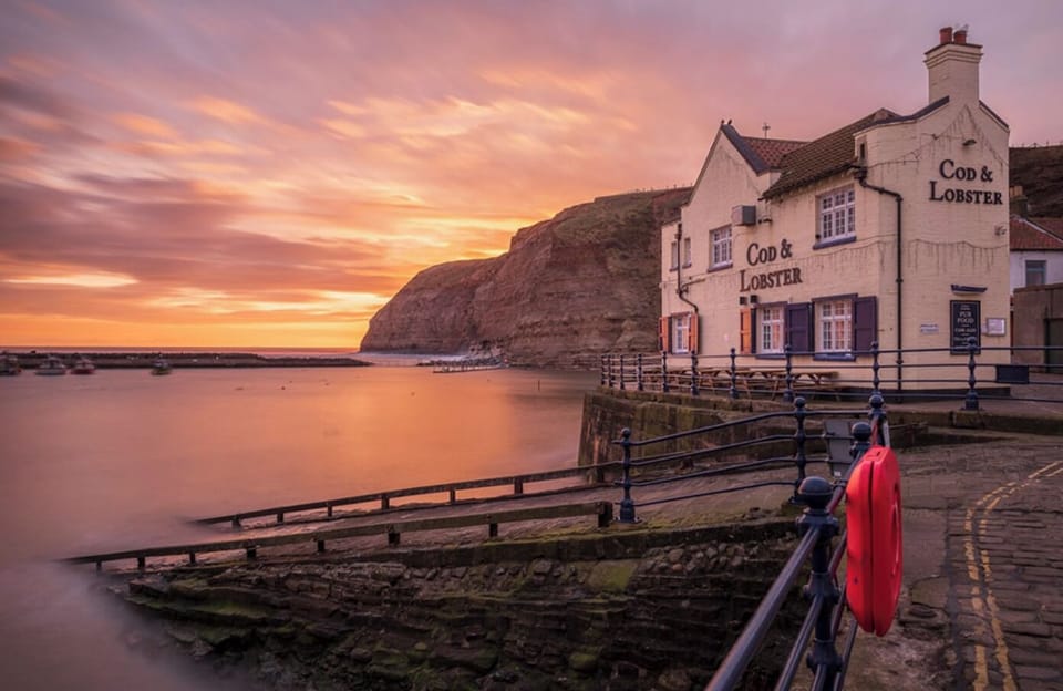 Lovely sunset outside The Cod & Lobster