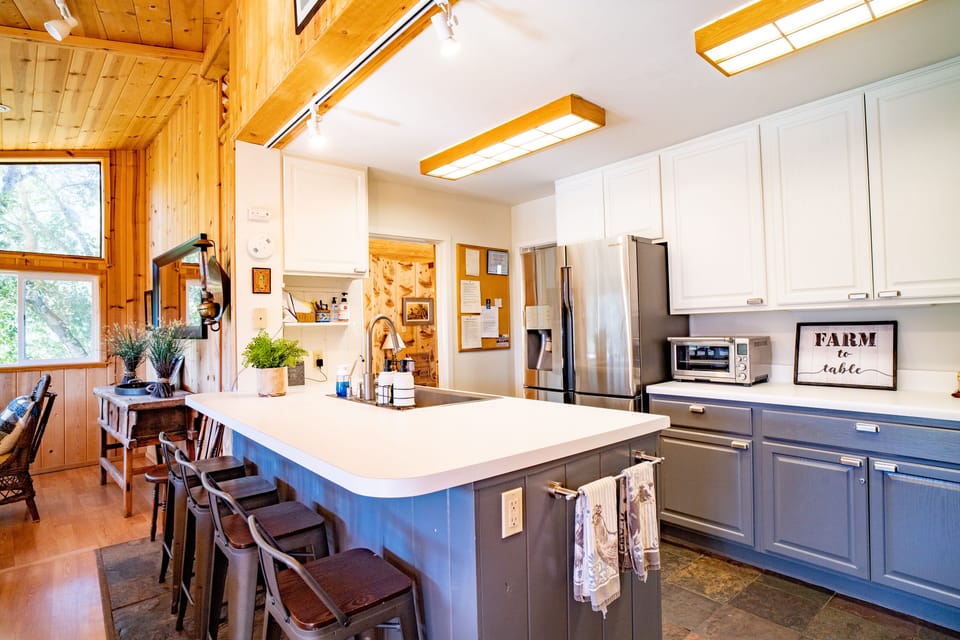 The kitchen is fully equipped with everything you need. 