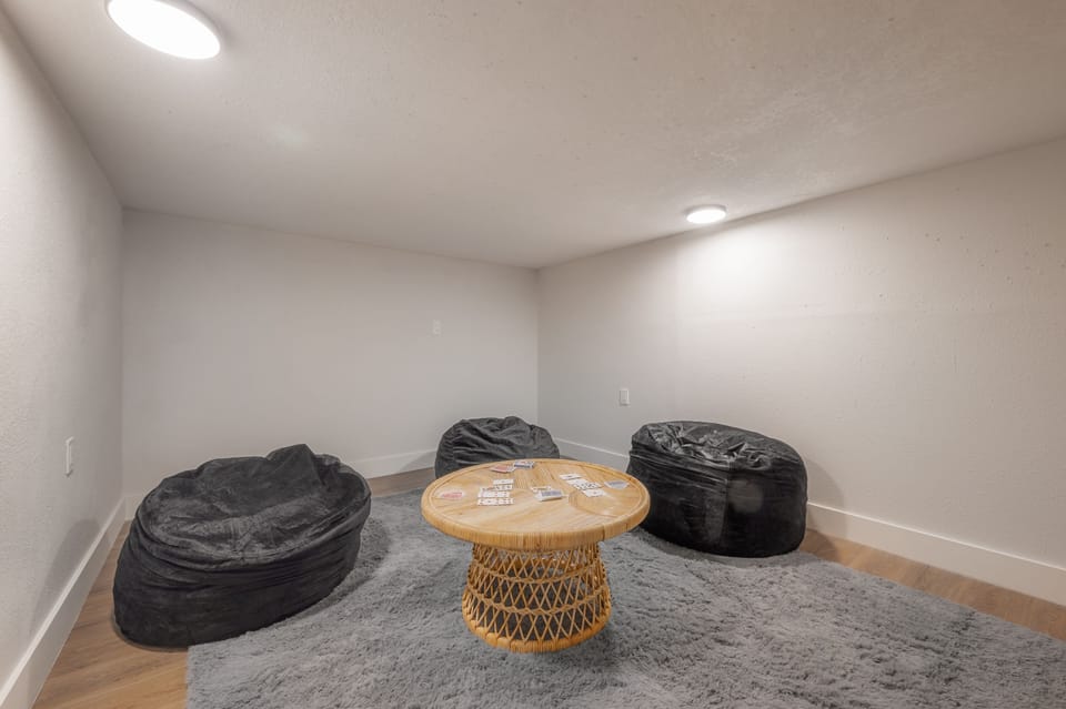 Kids hangout area in basement
