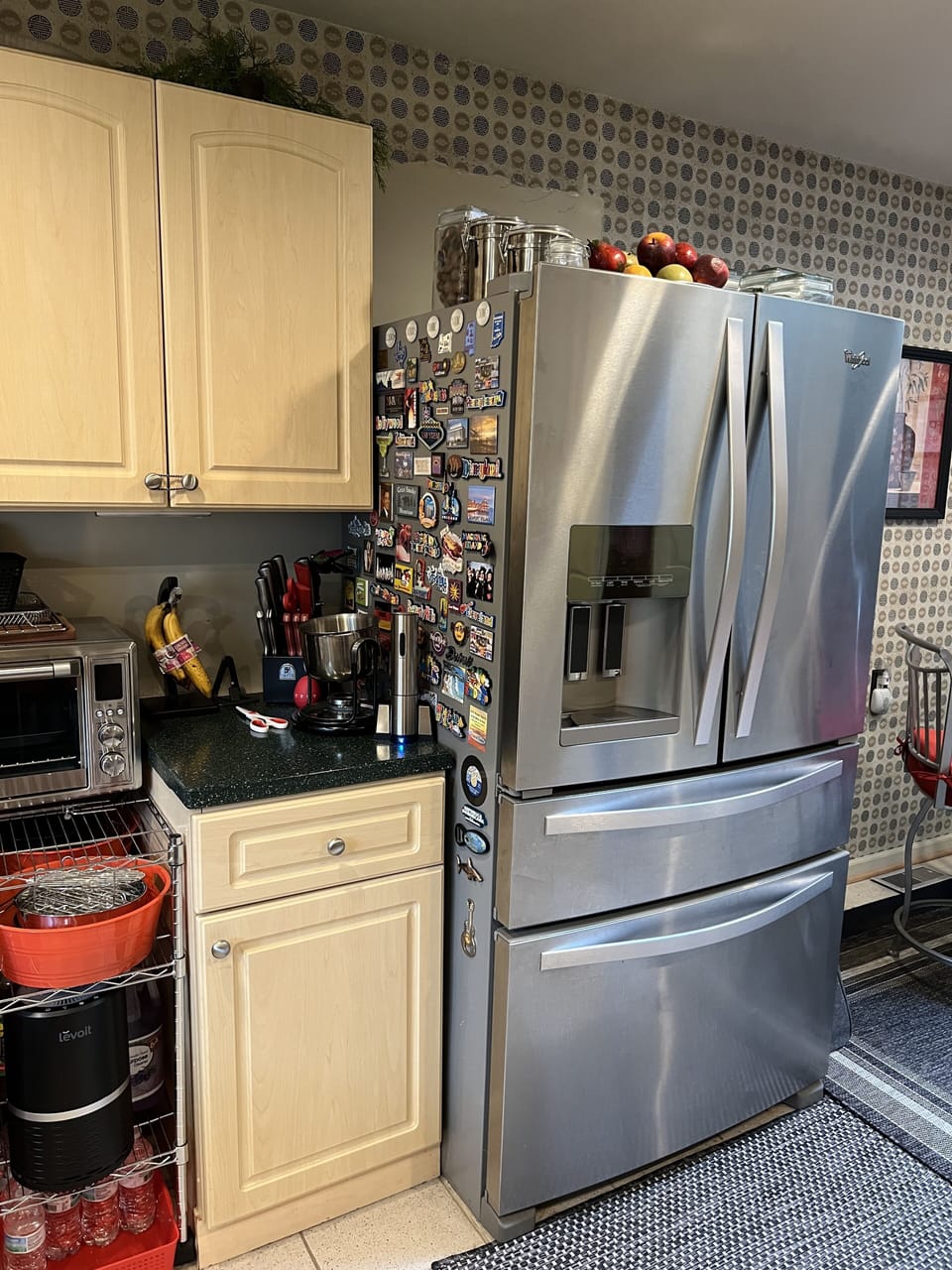 You will receive half the space in the refrigerator