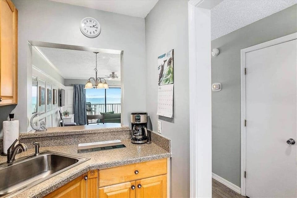 View from kitchen towards the beach.