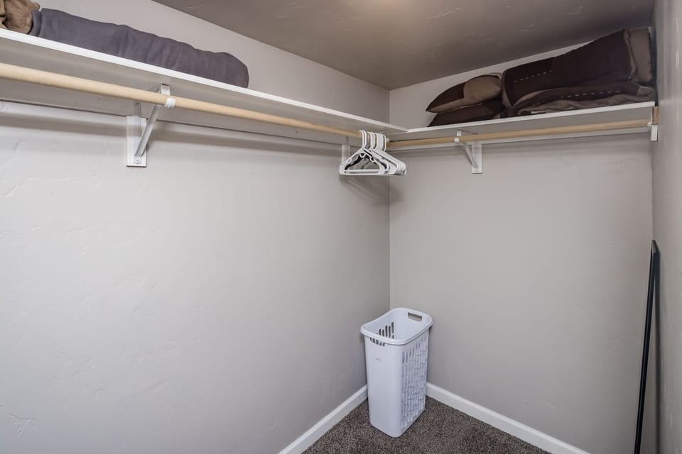 Walk-in closets in master and bedroom 2