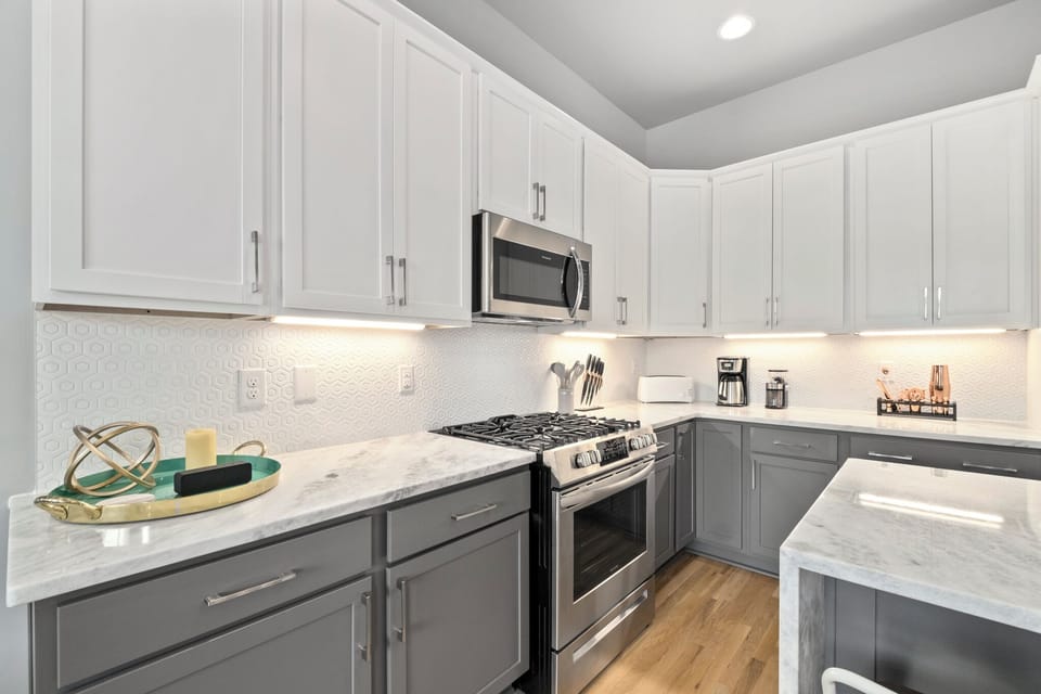 Charge your phone, listen to music, & make a cocktail in our stocked up kitchen!