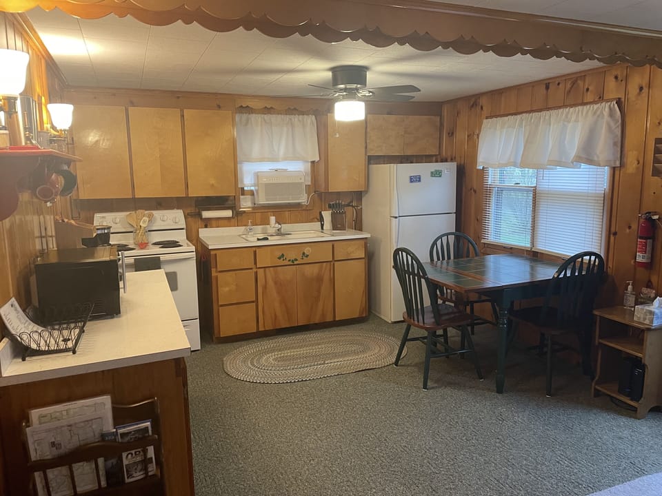 The kitchen is yours to use, with the basics available to help.