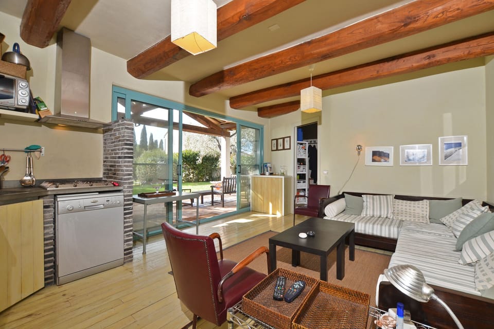 The brightness living room open on the loggia