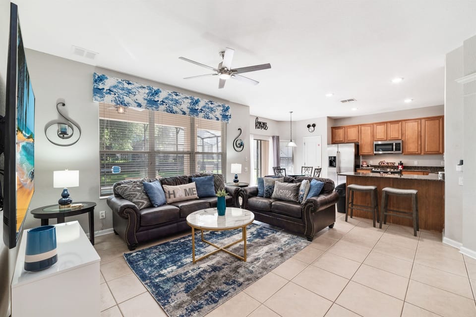 75" TV in a comfortable living room