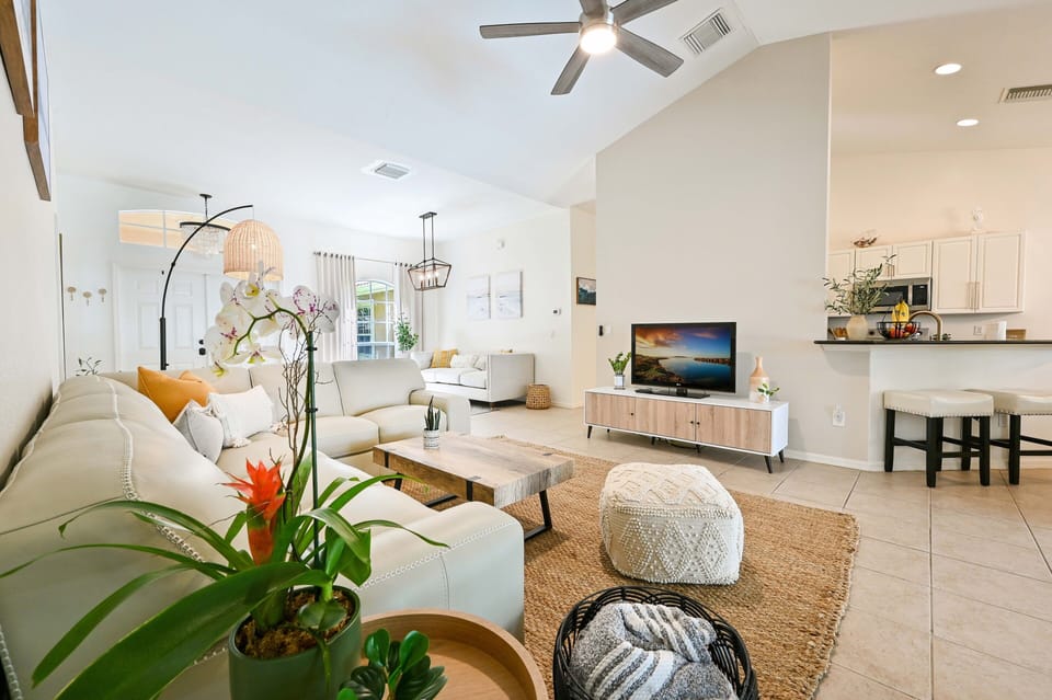 Living room facing entrance door