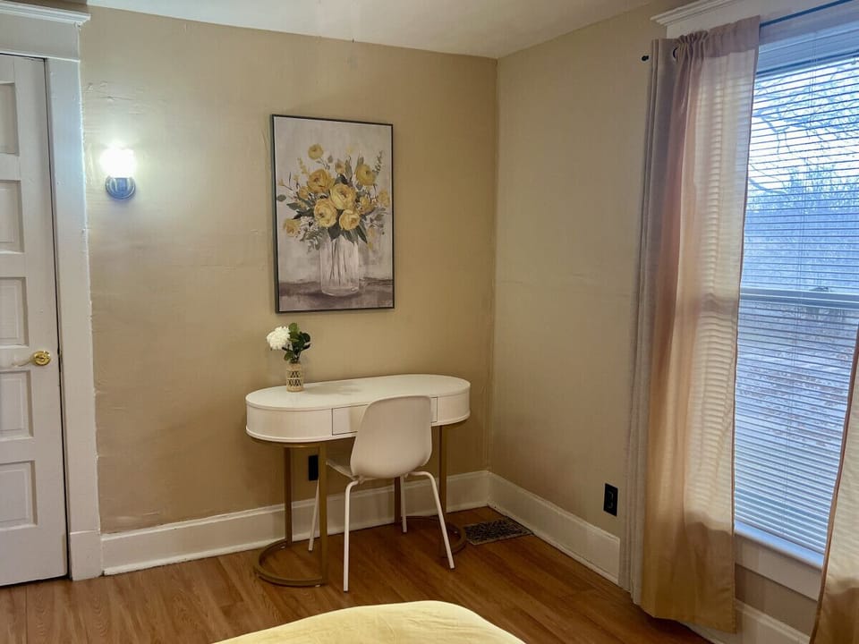 Designated desk area inside of one of the bedrooms in case you need to work while traveling