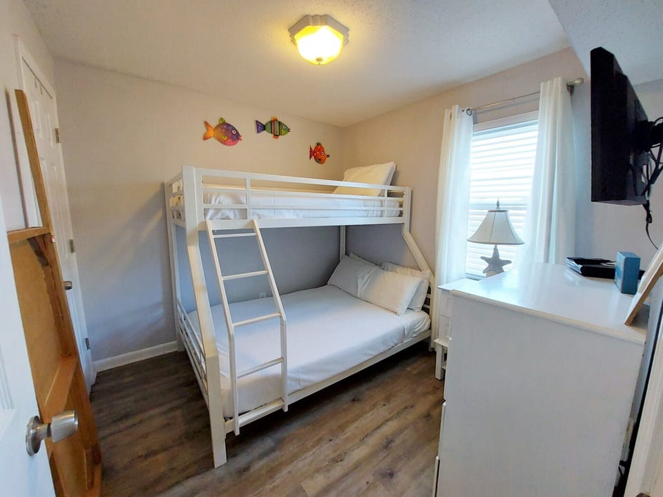 The second bedroom with bunk bed (full/twin).