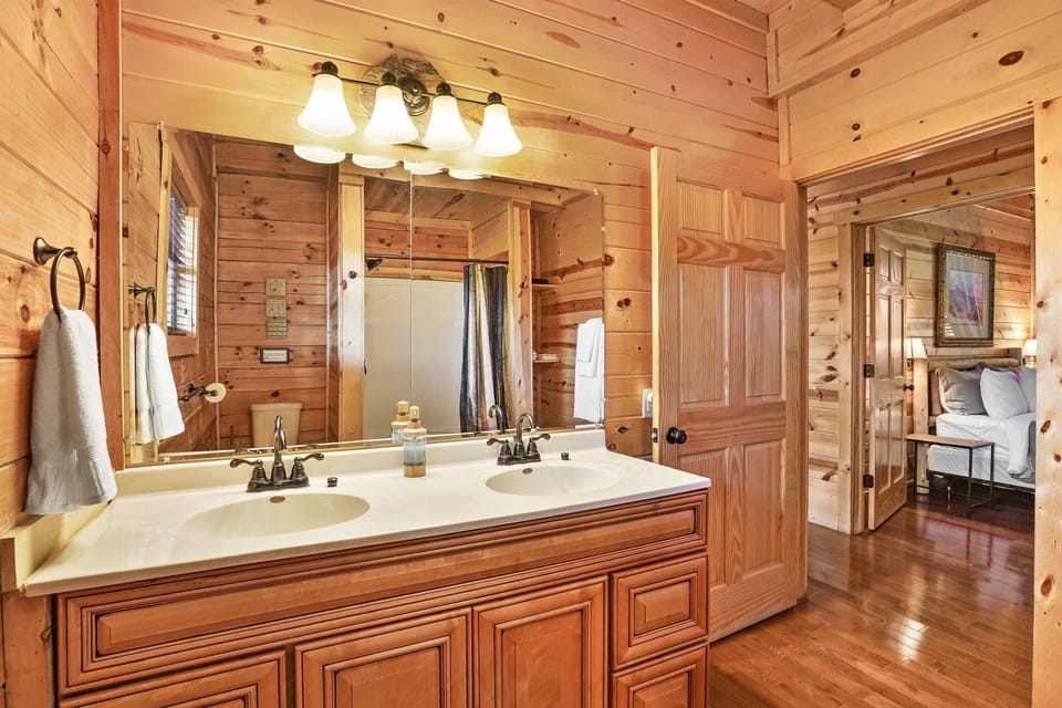 First floor bathroom across the hall from first floor bedroom