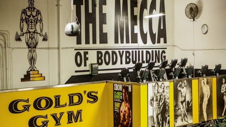 Gold's Gym, where bodybuilding started, a short walk from us.