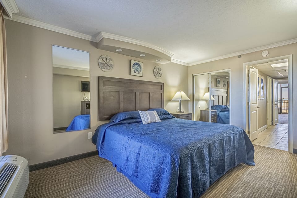 Bedroom with king bed.