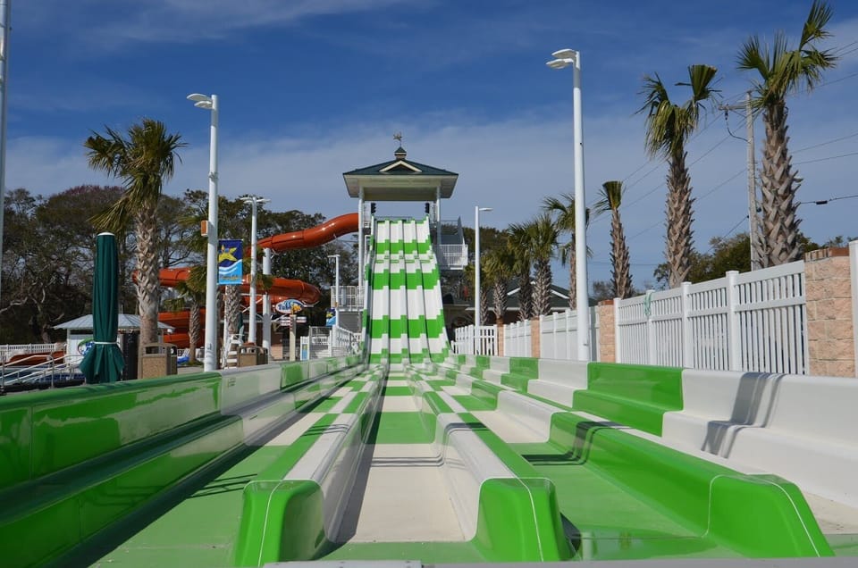 This is the timed racing giant slide.   The outdoor water park is amazing!