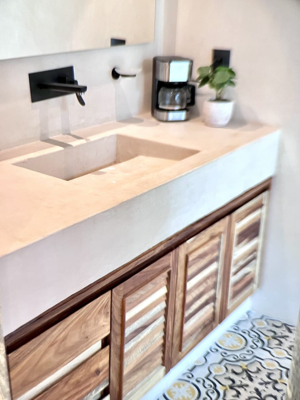 Mini coffee station bathroom