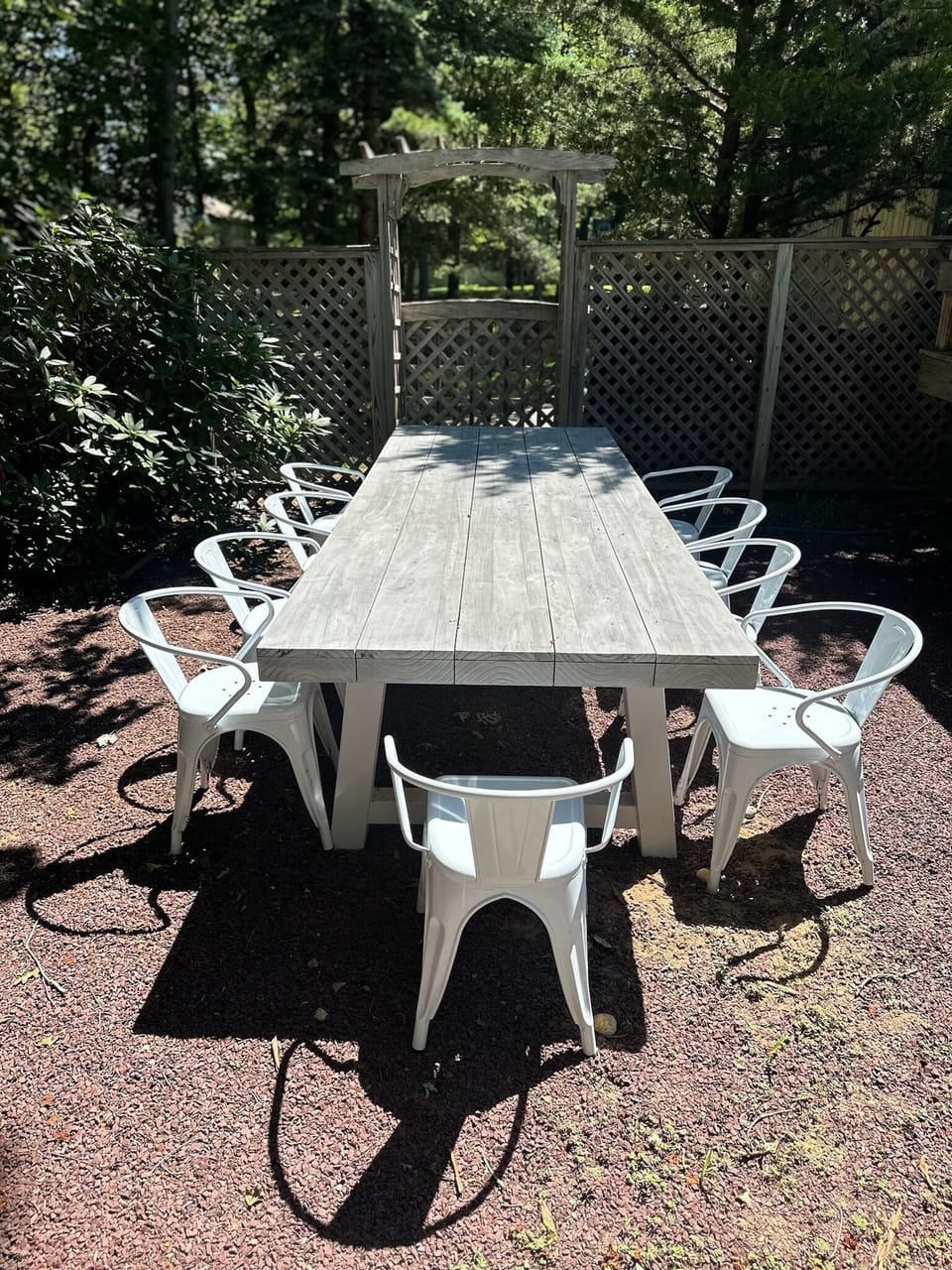Large outdoor dining table