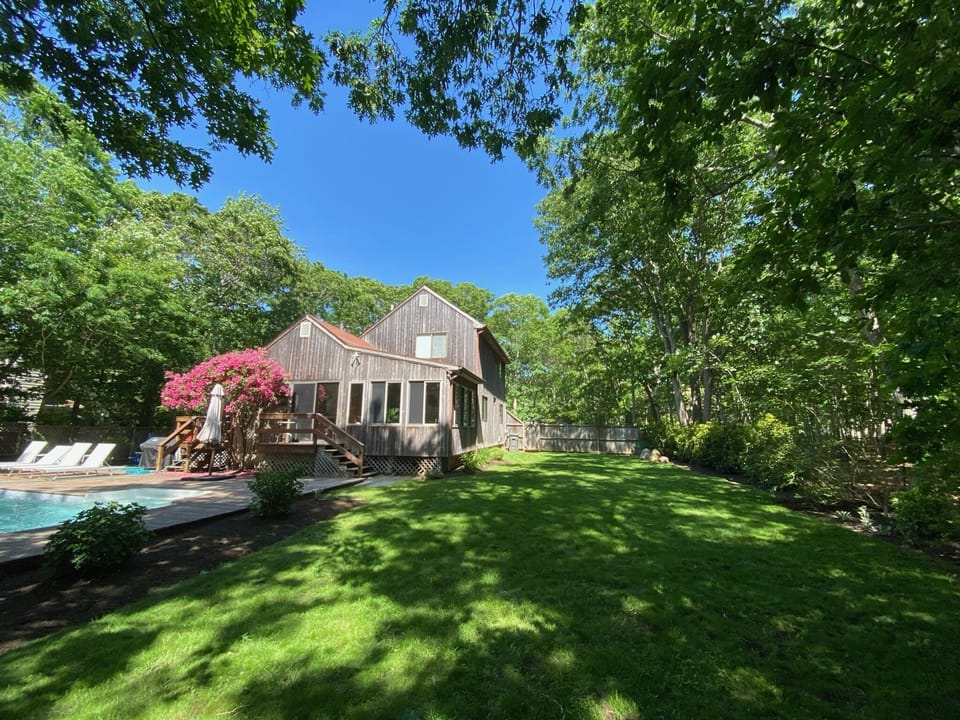 Large backyard area with plenty of room for lawn games (included with rental)