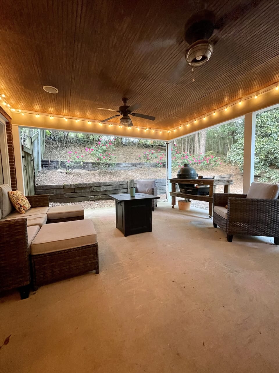Back patio, entertainment area