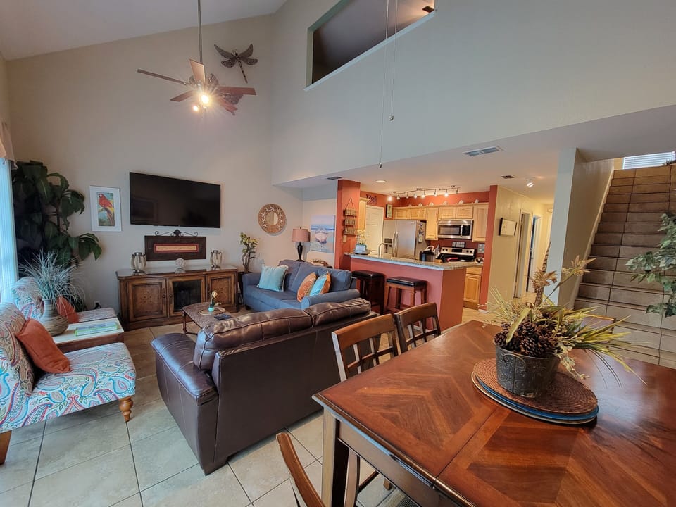 Opening in bedroom 3 overlooks the living room