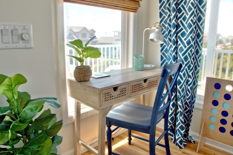 Nice work space with ocean views. 