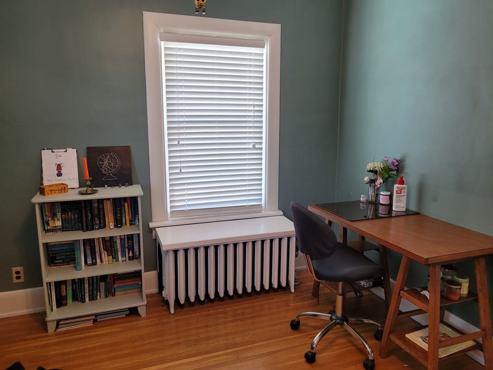 Bedroom #3 - double bed and dedicated reading/writing space. Next to main office