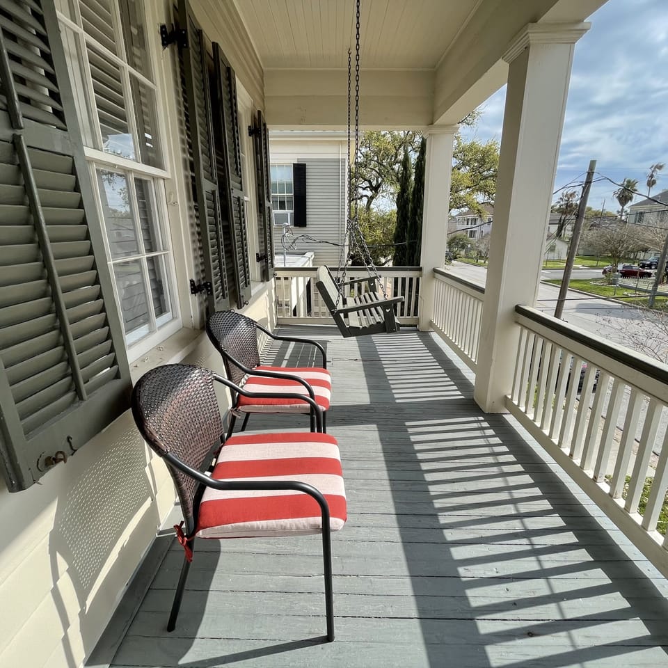Upstairs porch - great for an evening cocktail!