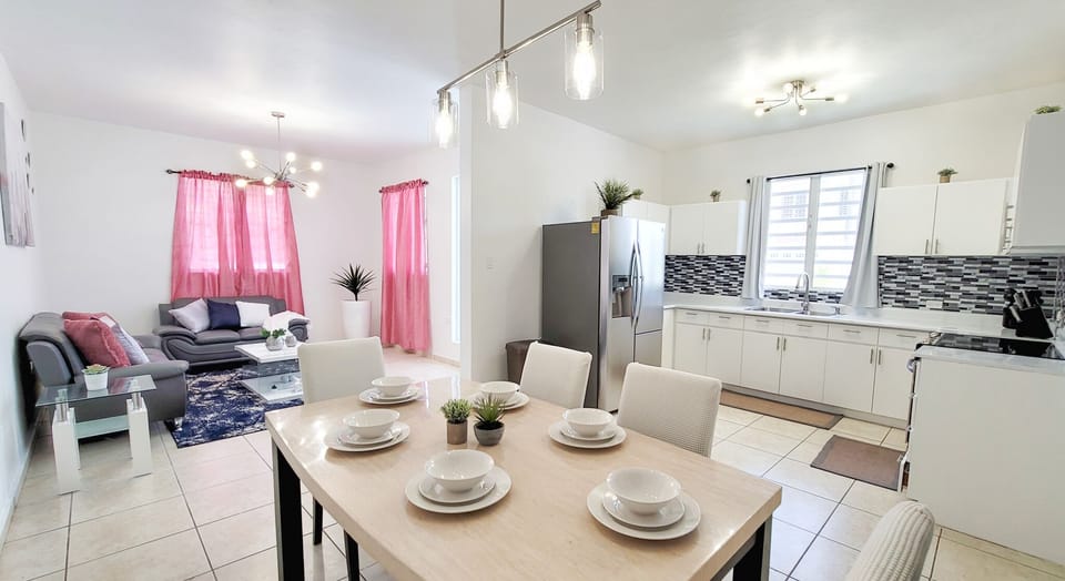 Views from living room, dinning table & kitchen
