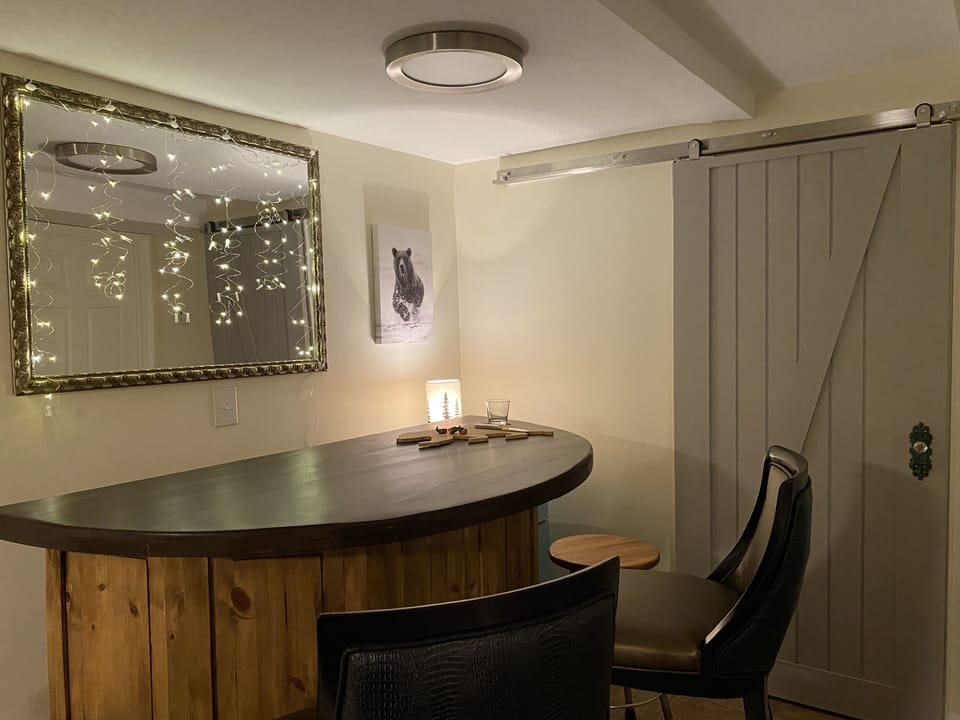 The adults in our family LOVE the Black Bear Bar, complete with a mini fridge