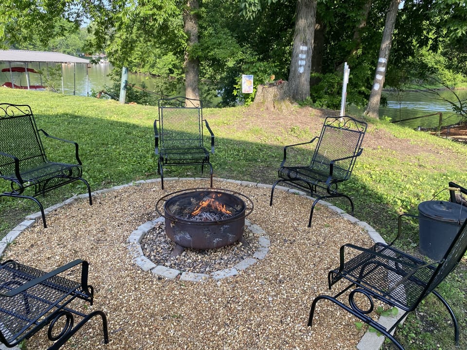 nice metal heavy duty rockers at the fire pit