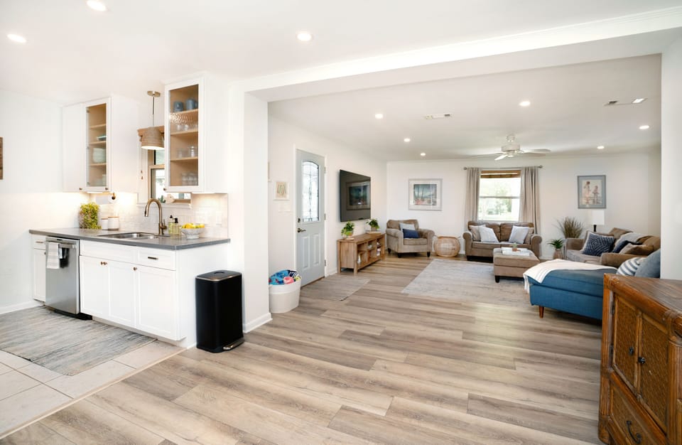 Kitchen to living area