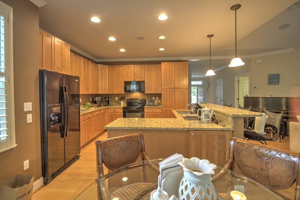 Gorgeous open kitchen with all essentials needed to cook for your whole group.