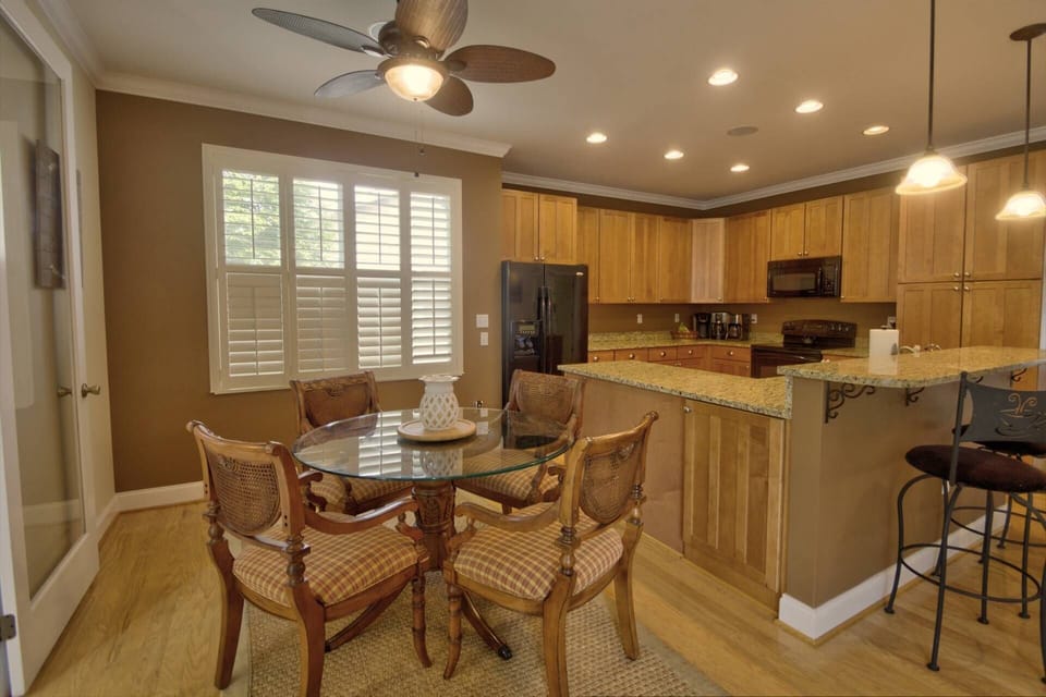 Casual dining or game playing while meals are prepared.
