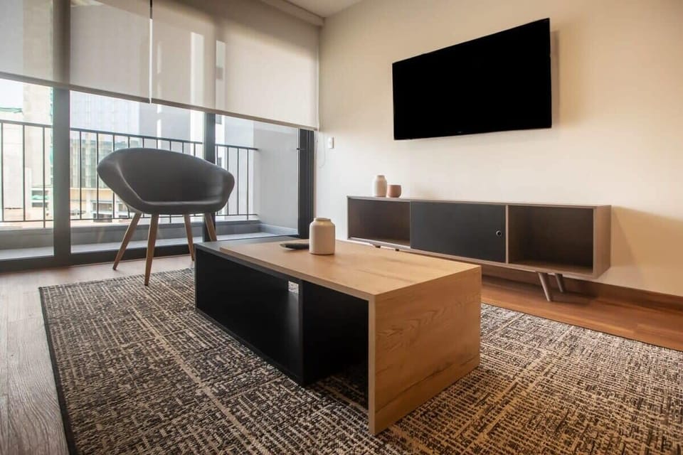 Living room with smart tv