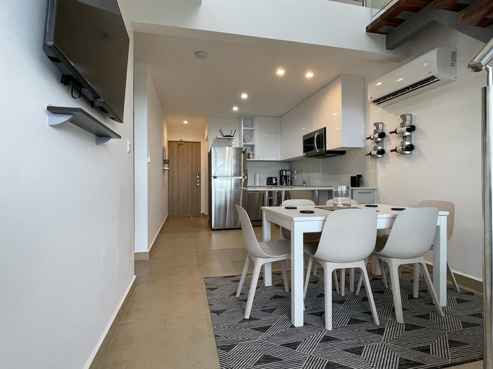 TV and dining area
