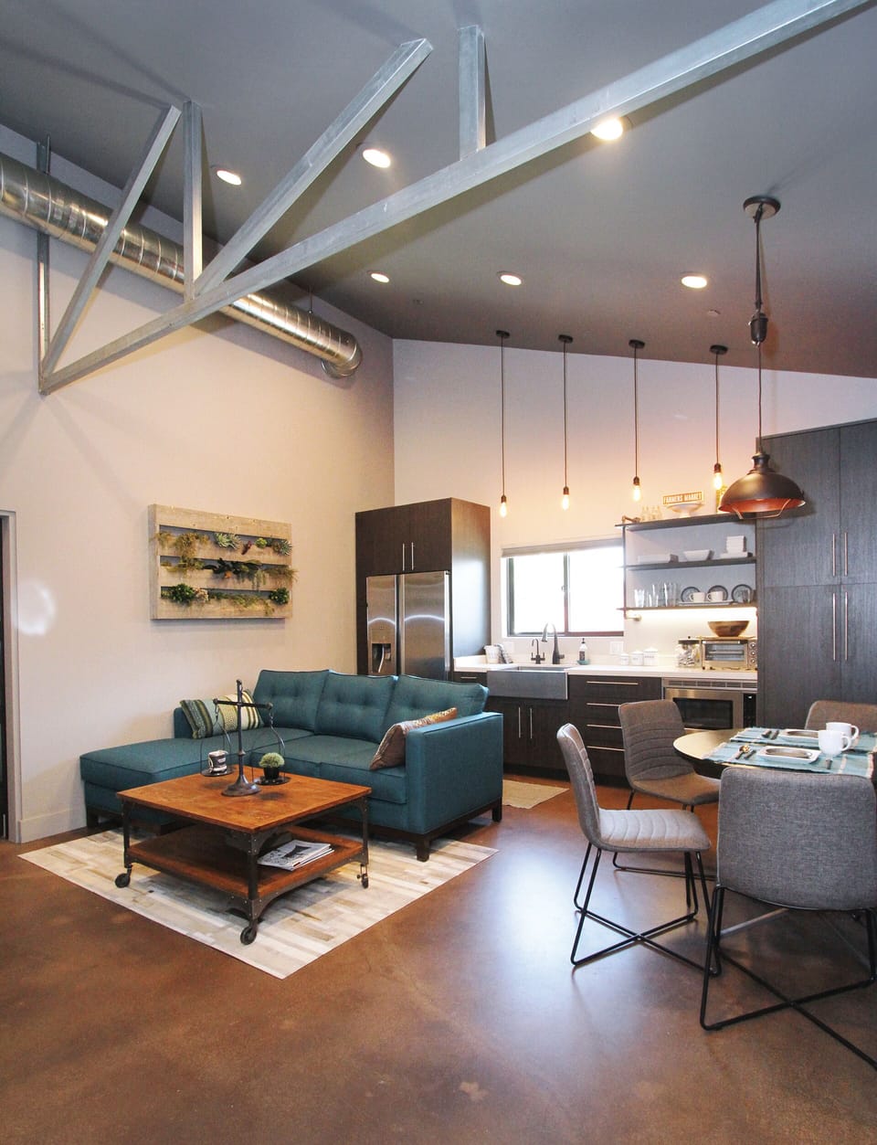 Living room, kitchen & dining. 