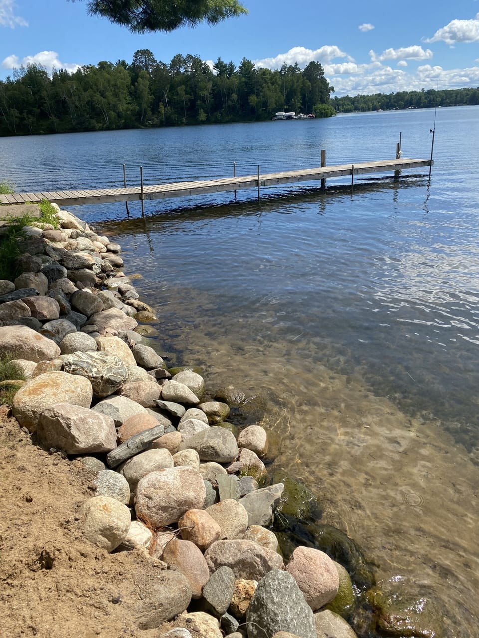 Dock can hold two boats, one on each side.