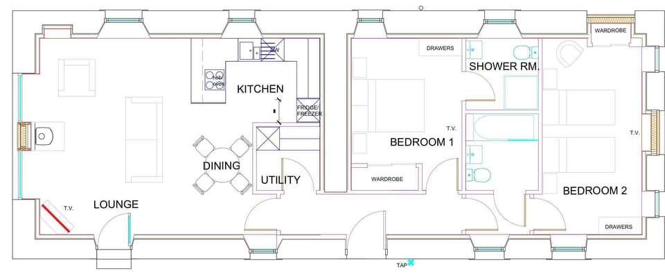 Floor plan | Kingfisher Cottage - Strathisla Farm Cottages, Meigle