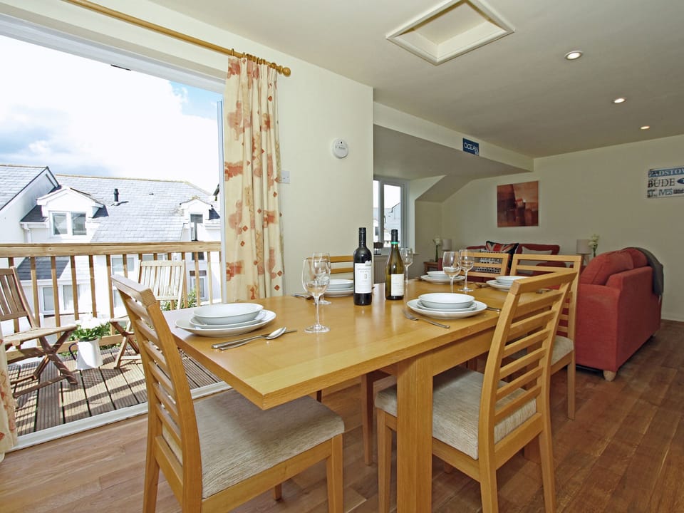 Delightful dining area with balcony access | Watermark - Glendorgal, Newquay