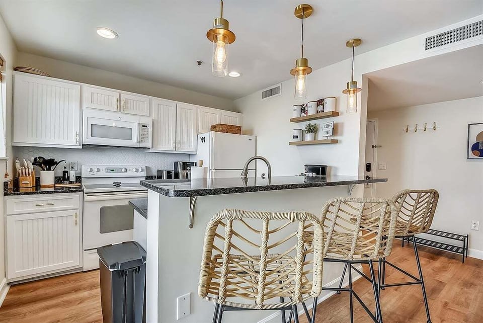 A well-equipped kitchen set up for easy meals.
