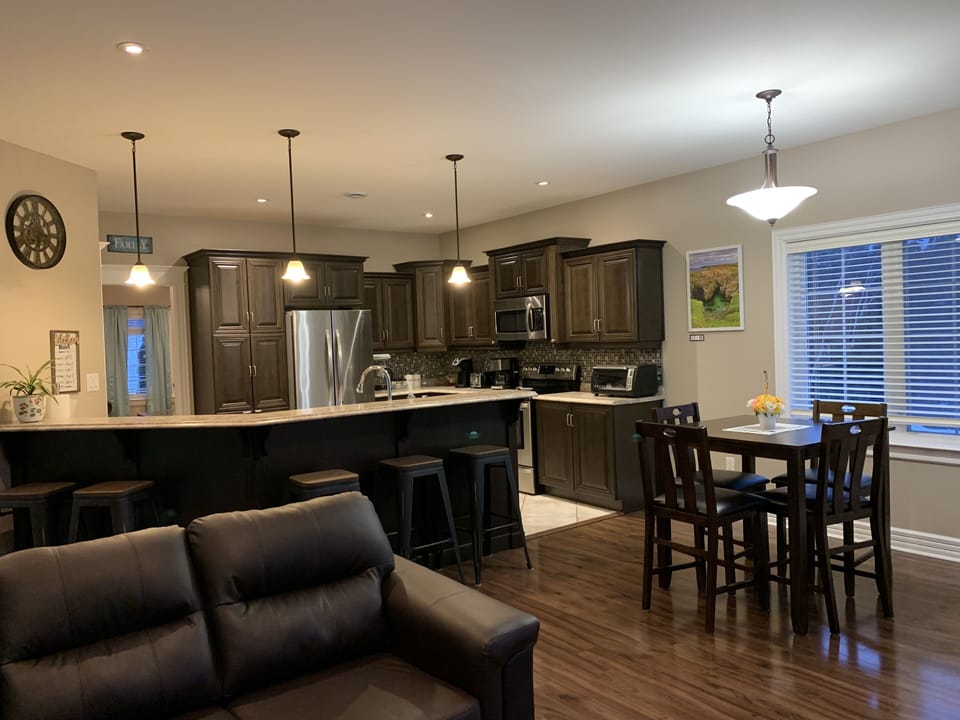 Living room and kitchen. 