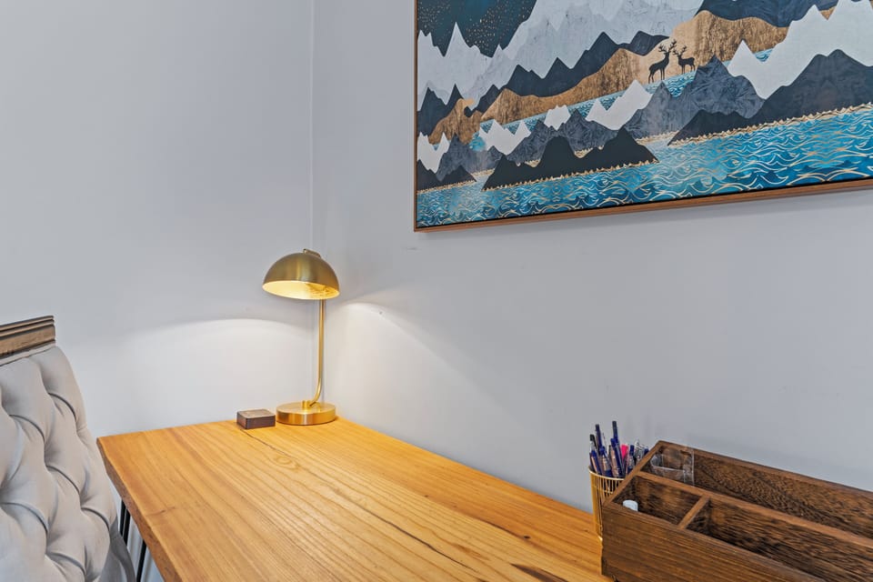 Second-Floor Workspace included in both bedrooms—perfect for remote work, studying, or planning your KC adventures.