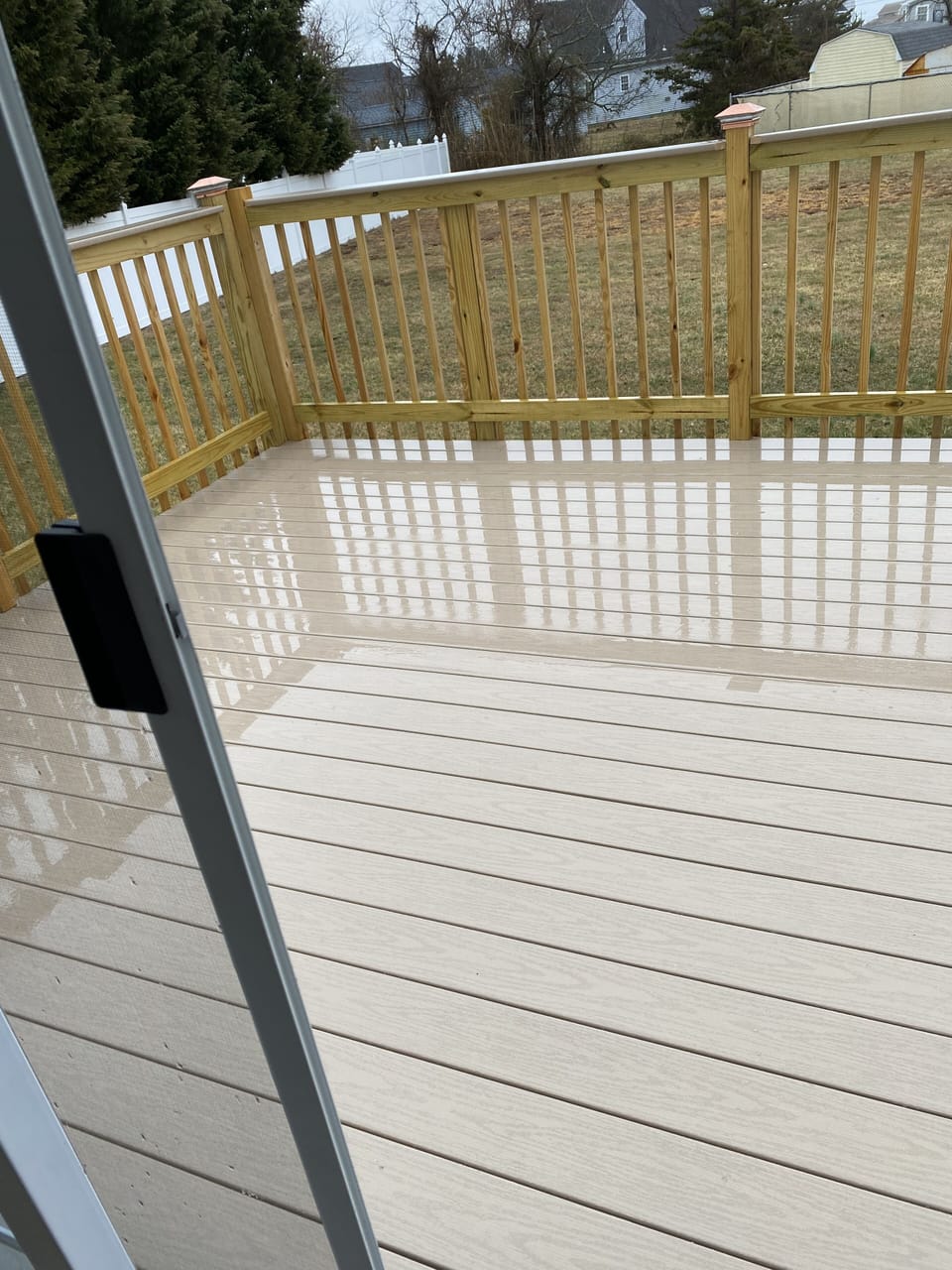 Deck 12 x 16 leading to Park like backyard 