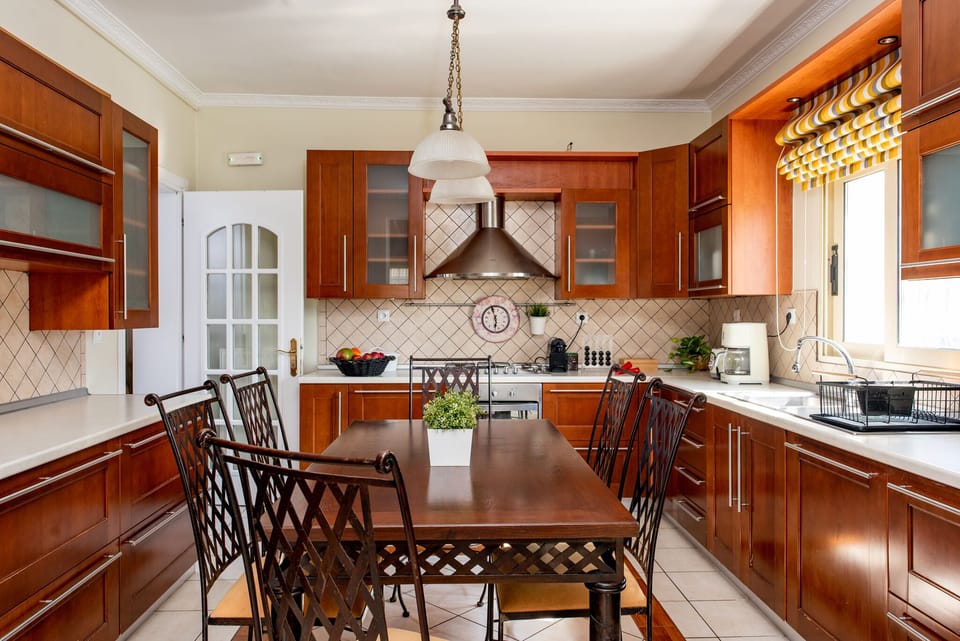 Riverside City Villa Corfu Kitchen And Dining Area 