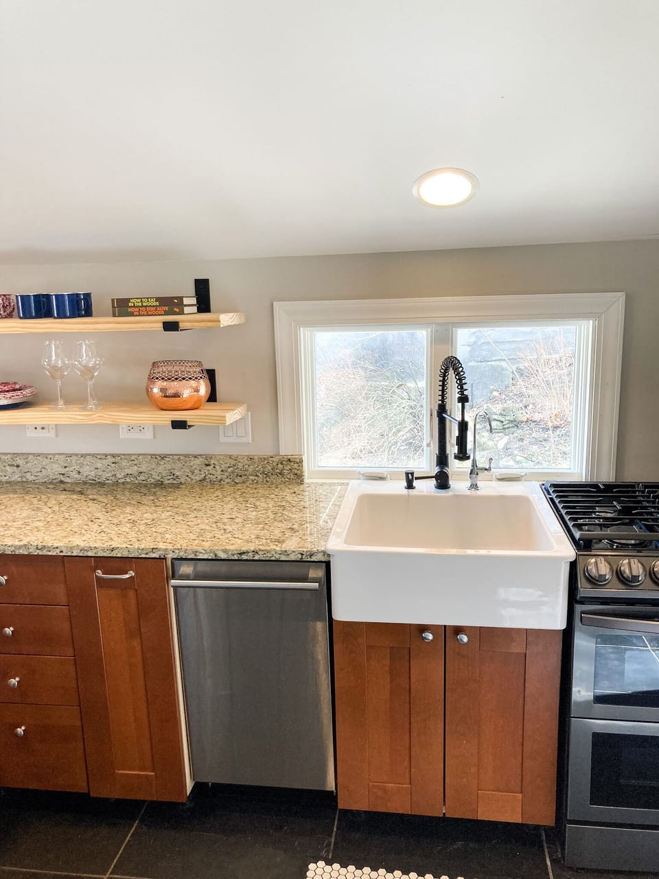 Our sink is equipped with soap to hand wash dishes or use our dishwasher. 