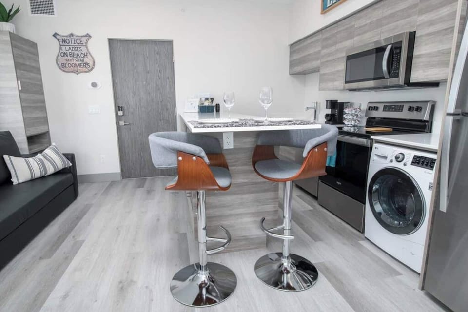 In suite washer/dryer unit is perfect for your bathing suits or other small loads. The resort also features shared laundry facilities on each floor.